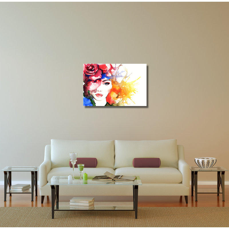 Pingoworld Fashion Paint My Hair Rose Red Painting Print On