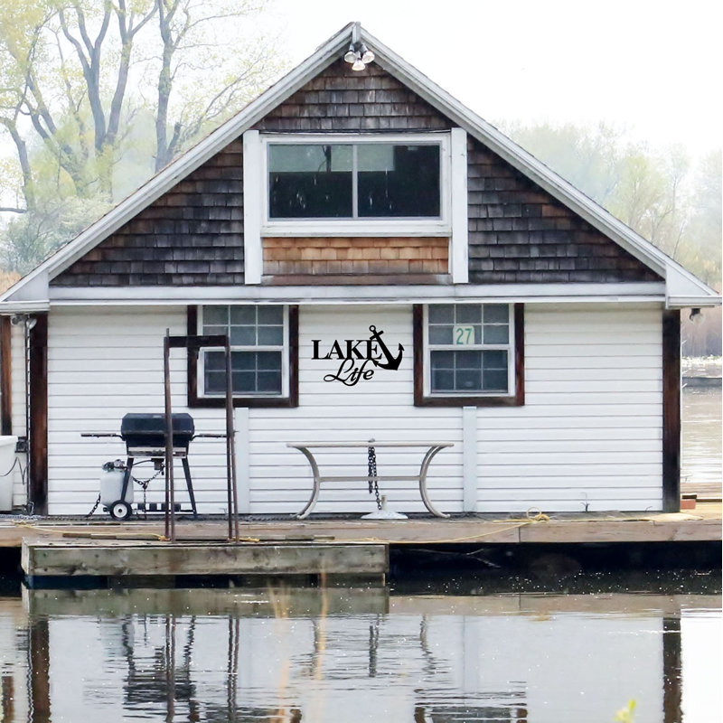 Breakwater Bay Merrydale Lake Life With Anchor Beautiful Solid Steel Home Decor Metal Art Wall Sign Reviews Wayfair