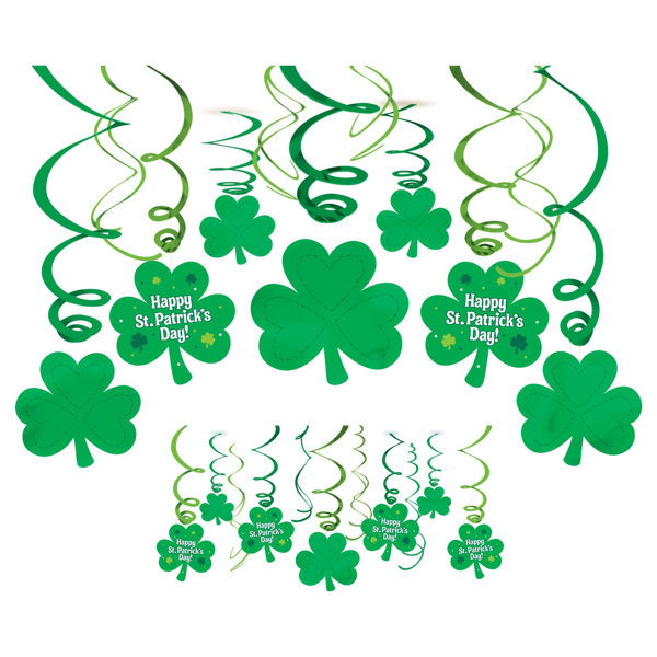 Amscan 60 Piece St Patrick S Day Shamrock Swirls Decorations Set