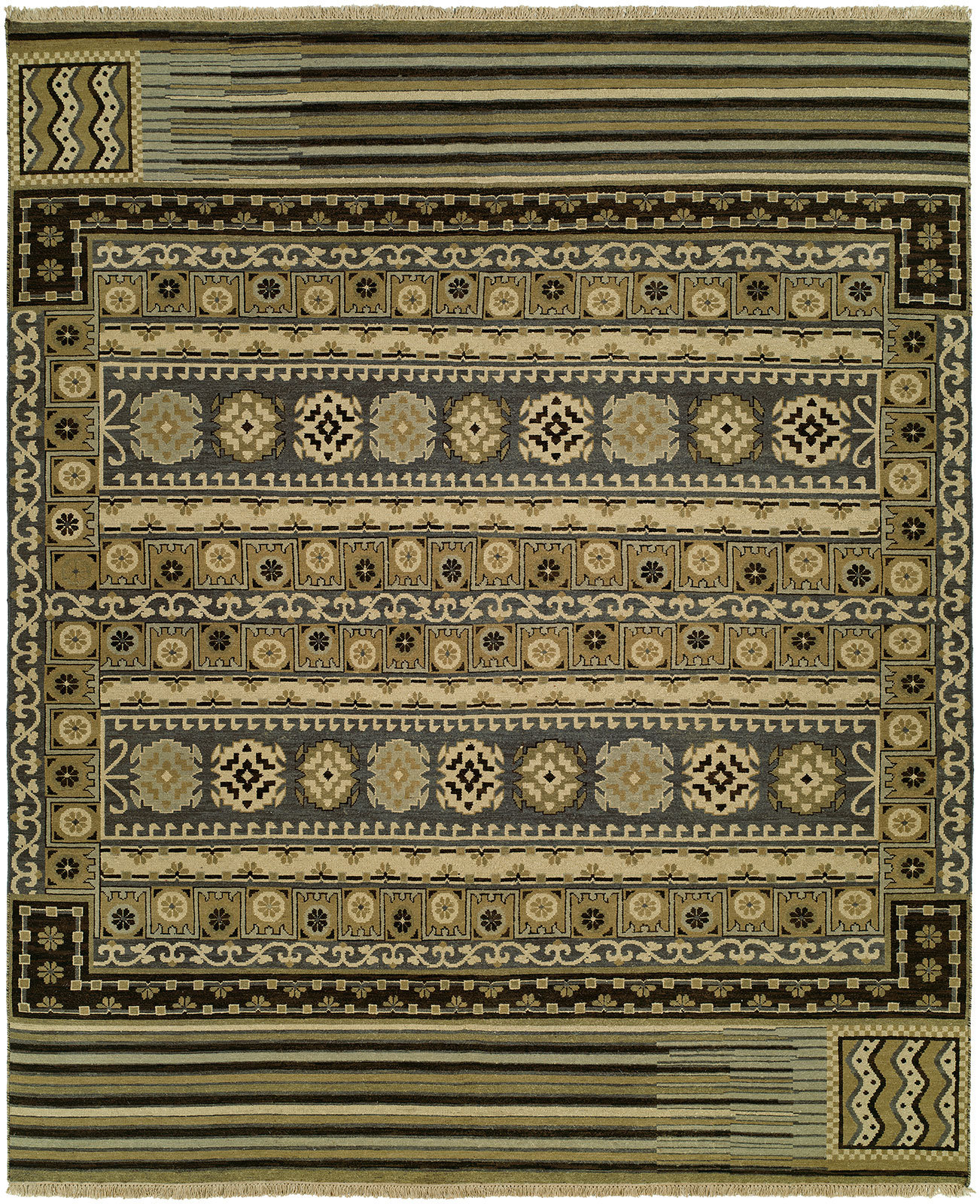Loon Peak Joe Southwestern Wool Olive Area Rug Wayfair