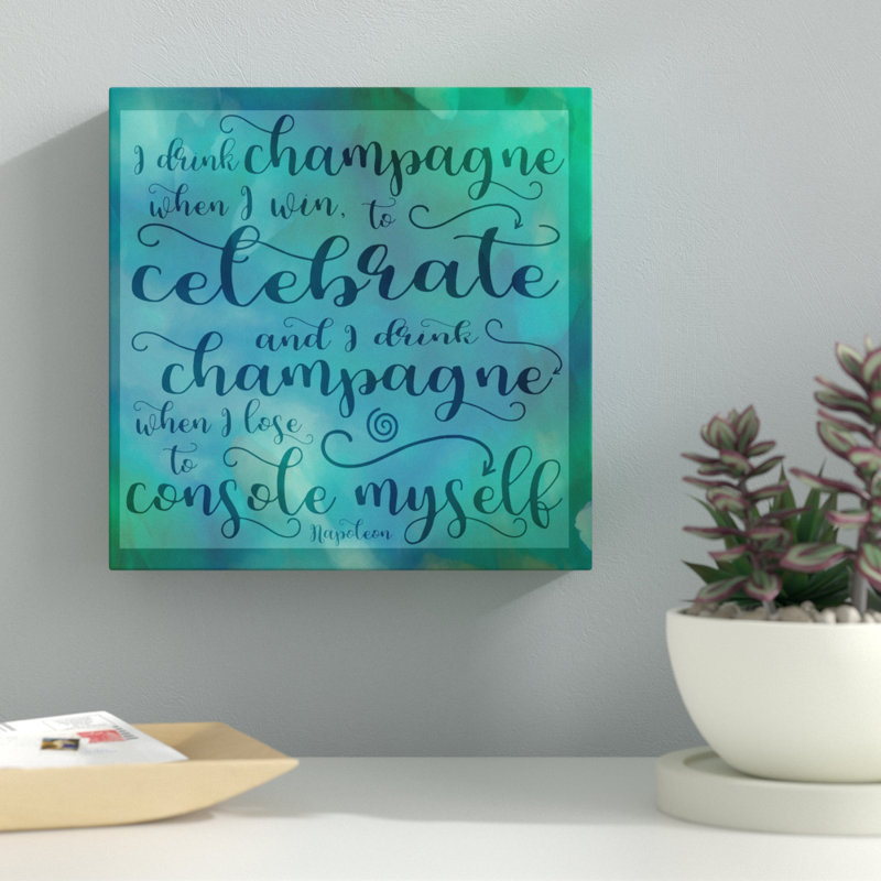 Latitude Run Champagne Celebrate Textual Art On Wrapped Canvas