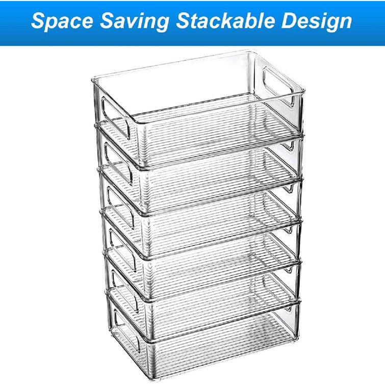 clear plastic stackable storage bins