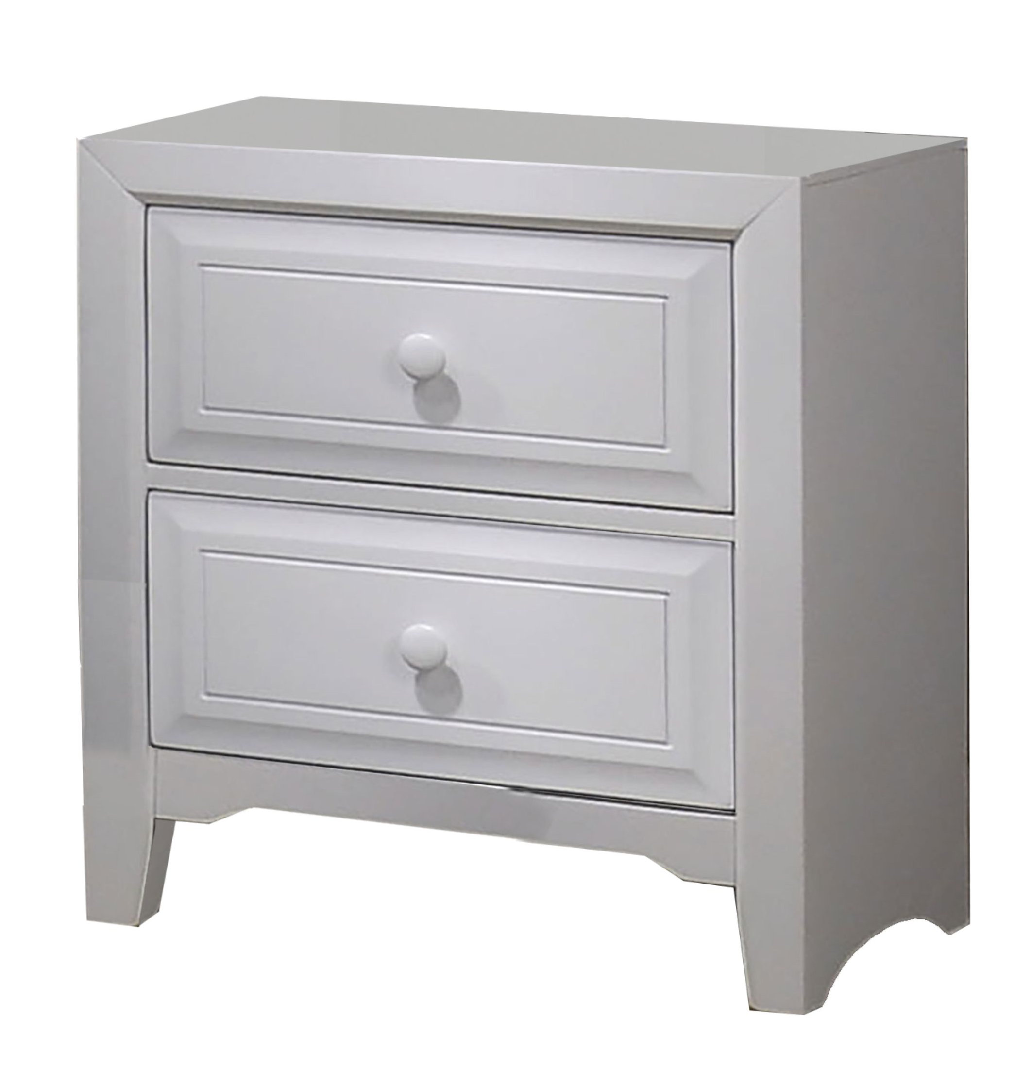 Winston Porter Transitional Wooden Nightstand With 2 Drawers And Wood Moulding White Wayfair Ca