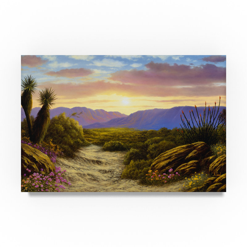 Trademark Art Desert Scene Oil Painting Print On Wrapped Canvas