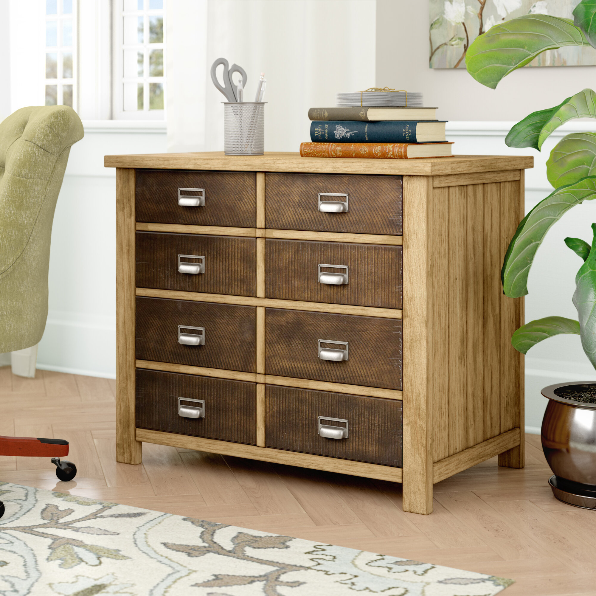 wood lateral file cabinet with lock