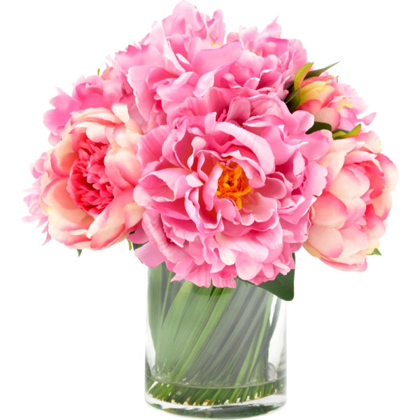 pink artificial flowers in vase