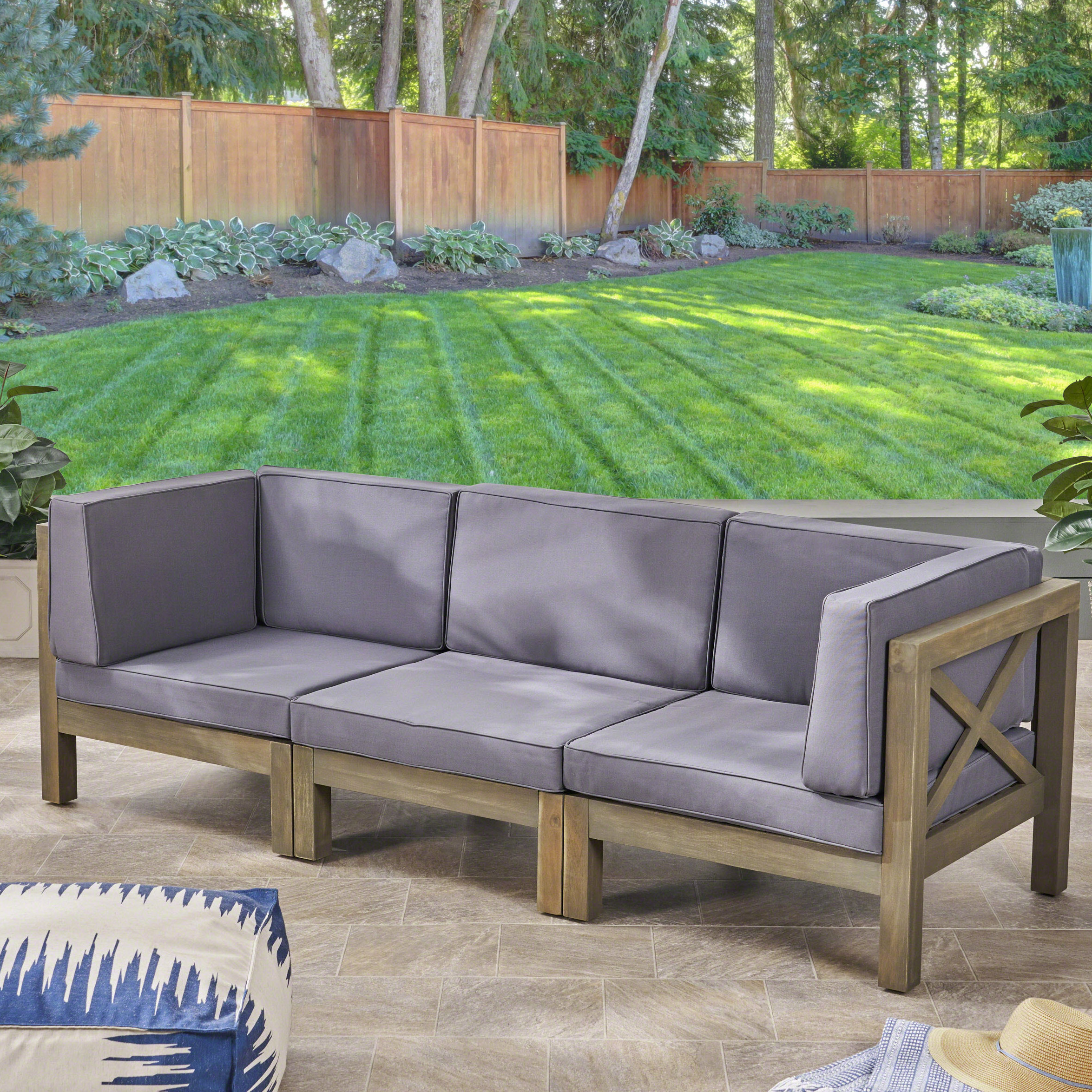 Teak Patio Sofa With Cushions Reviews Joss Main