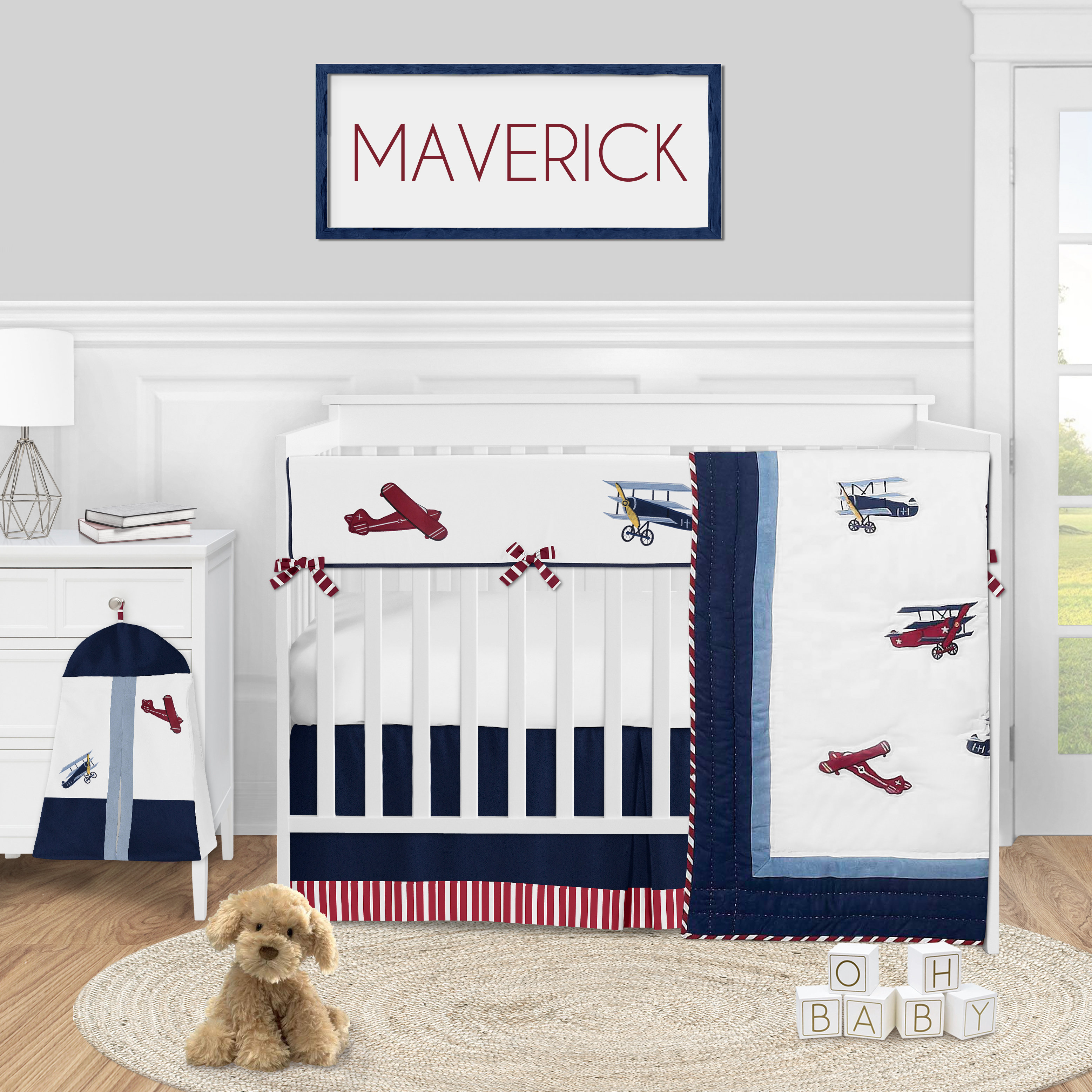 vintage aviator crib bedding
