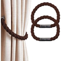 Magnetic Curtain Tiebacks 2, Beige CK33 SBROS Strong Modern Upgrade 2021 Drape Tie Backs Decorative Twisted Handmade Rope Holdback for Window Draperies 2 pcs 