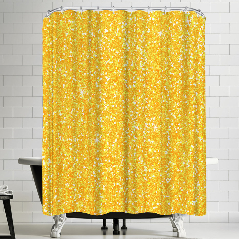 East Urban Home Wonderful Dream Yellow Shiny Diamond Single Shower Curtain Wayfair