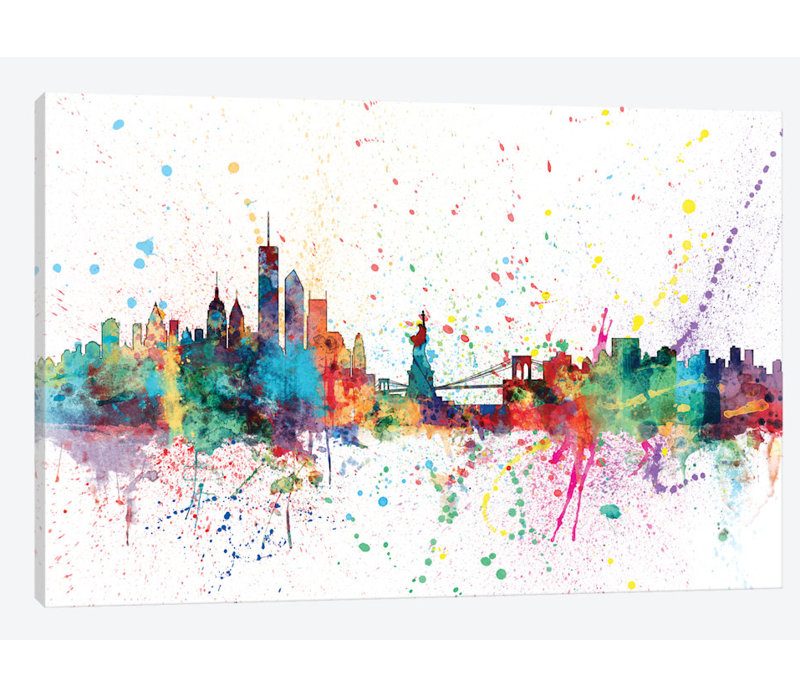 East Urban Home Rainbow Splash Skyline Series New York City New