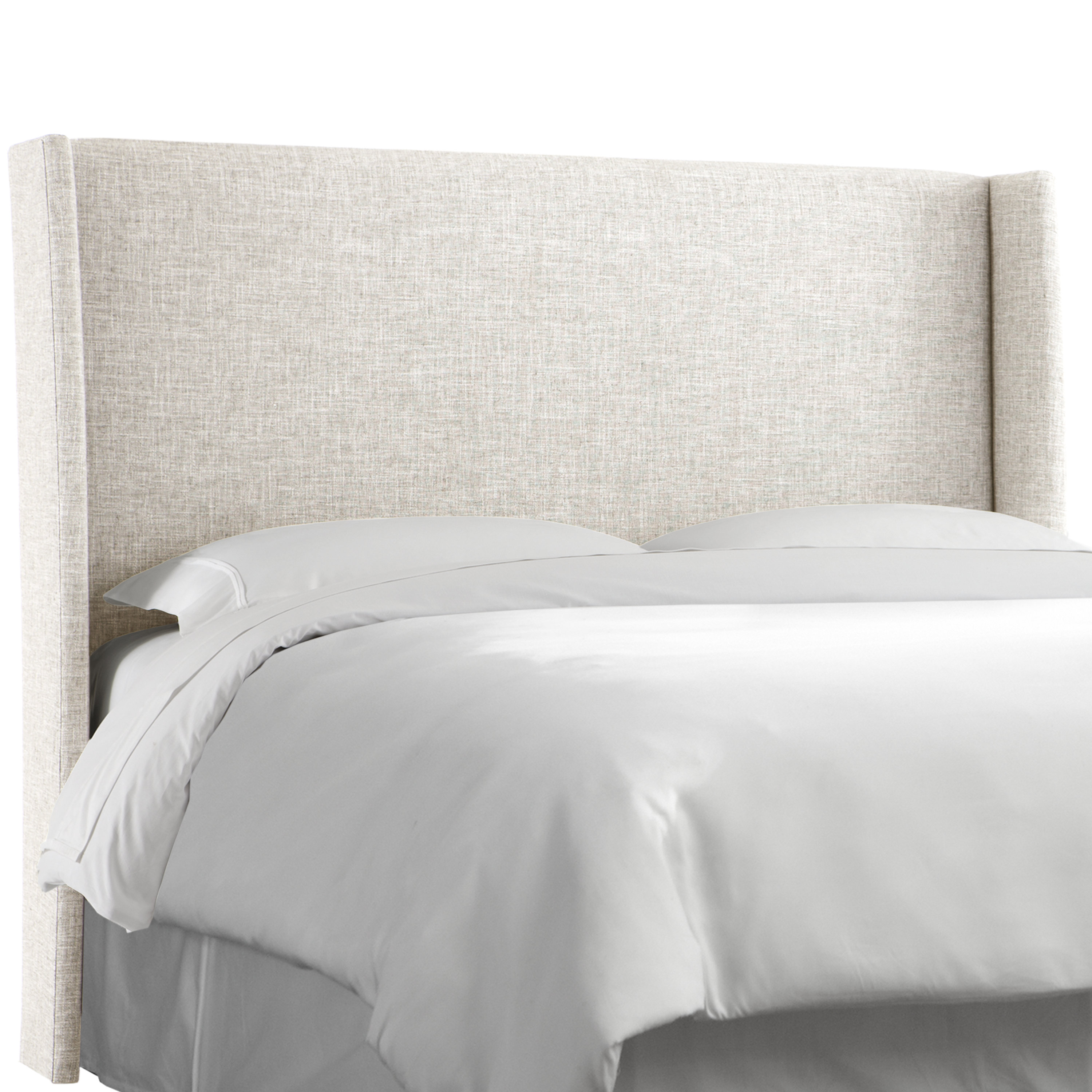 white upholstered headboard