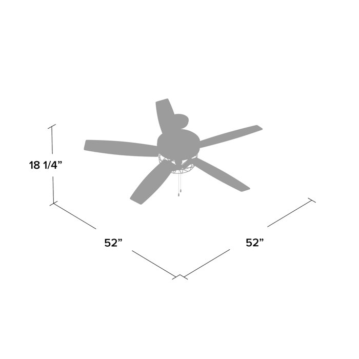 52 Kyla 5 Blade Ceiling Fan Light Kit Included