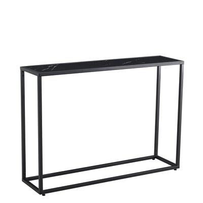 Mercer41 41.7" Console Table  Table Top Color: Black, Table Base Color: Black
