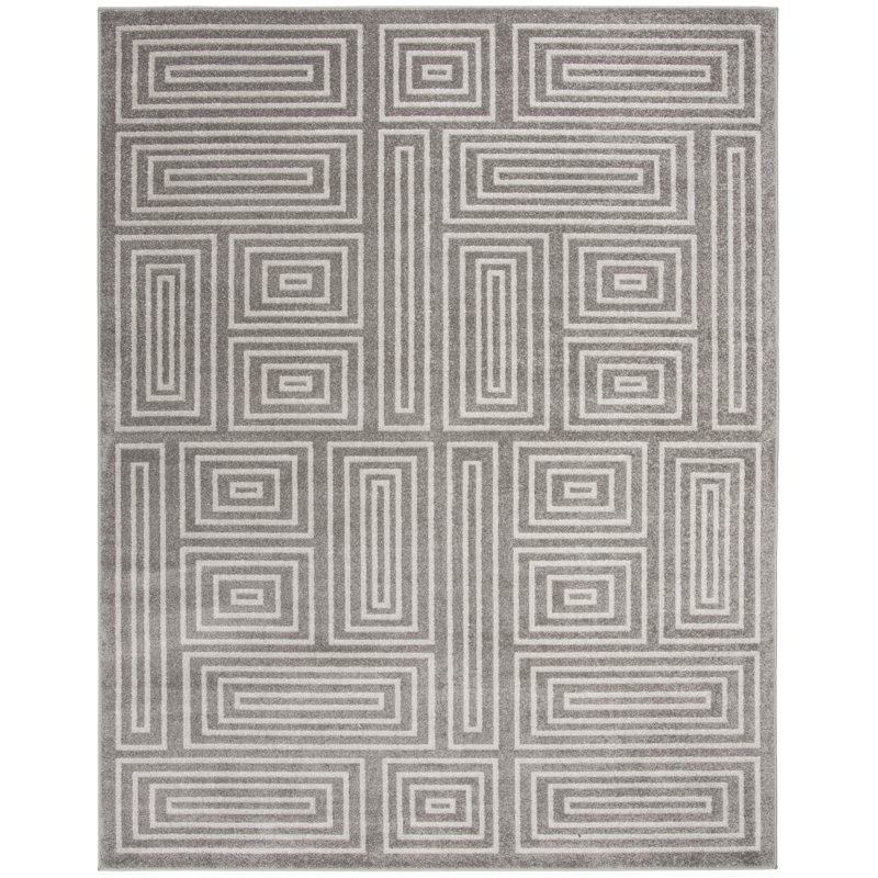 Orren Ellis Drexler Geometric Gray/White Area Rug & Reviews Wayfair