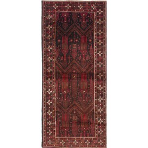 One-of-a-Kind Baluch Hand-Knotted Black/Red Area Rug