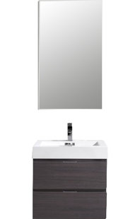 Modern 24 Inch Bathroom Vanities Allmodern Tenafly 24 Single Wall Mount Bathroom Vanity Set