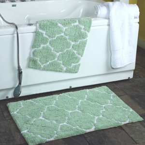 2 Piece Moroccan Trellis Bath Rug Set