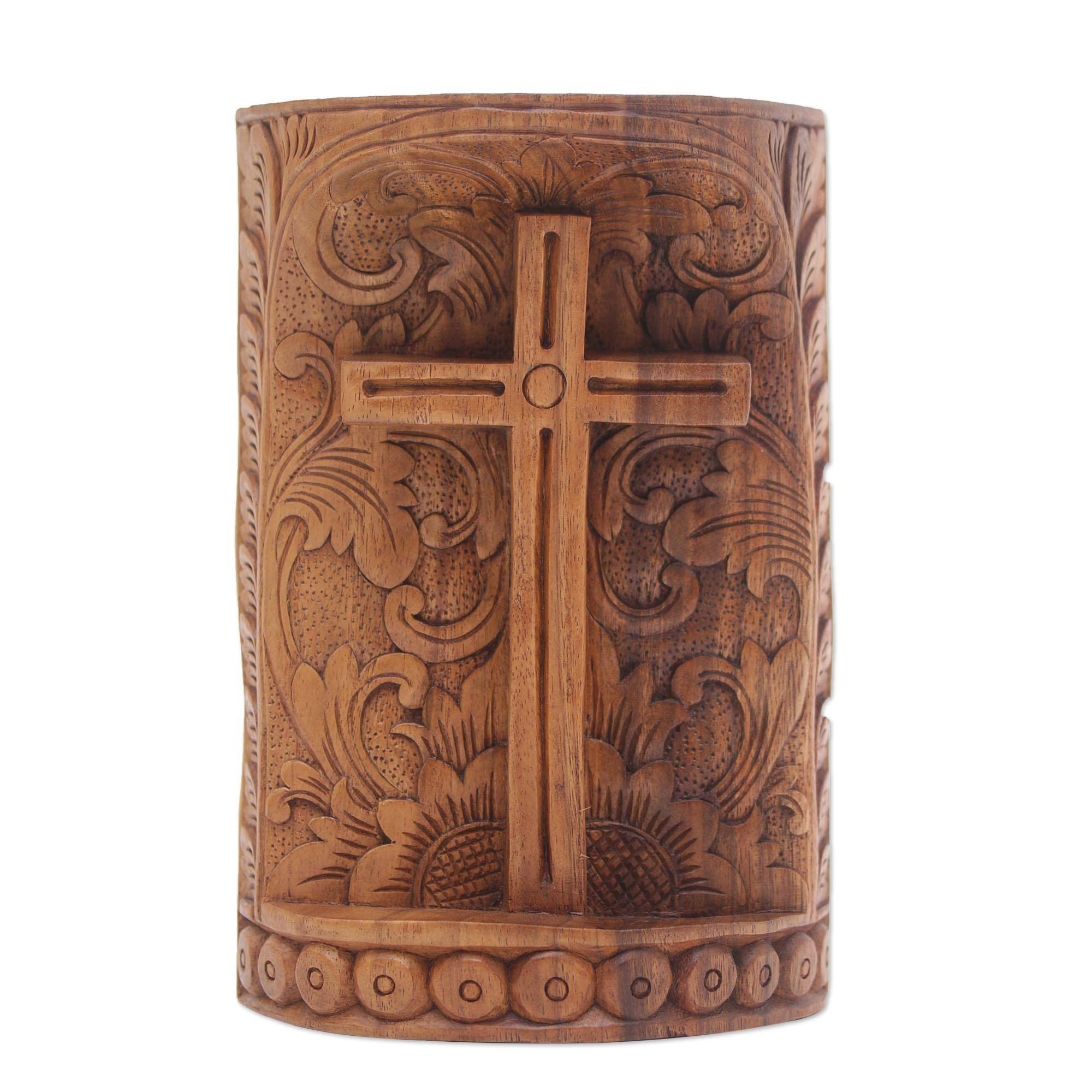 Bloomsbury Market Mcclean Fern Cross Wood Statue Wayfair
