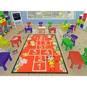 Children's Playground Red Area Rug