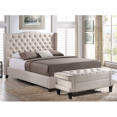 Rosdorf Park Licata Upholstered Platform Bed And Bench Set Reviews Licata Upholstered Platform Bed And Bench Set