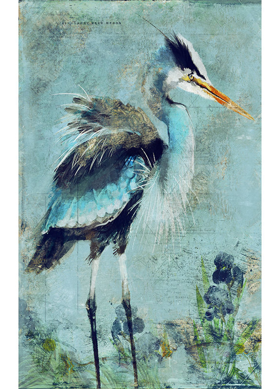 Highland Dunes Great Blue Heron By Anthony Morrow Graphic Art Print On Wood Wayfair