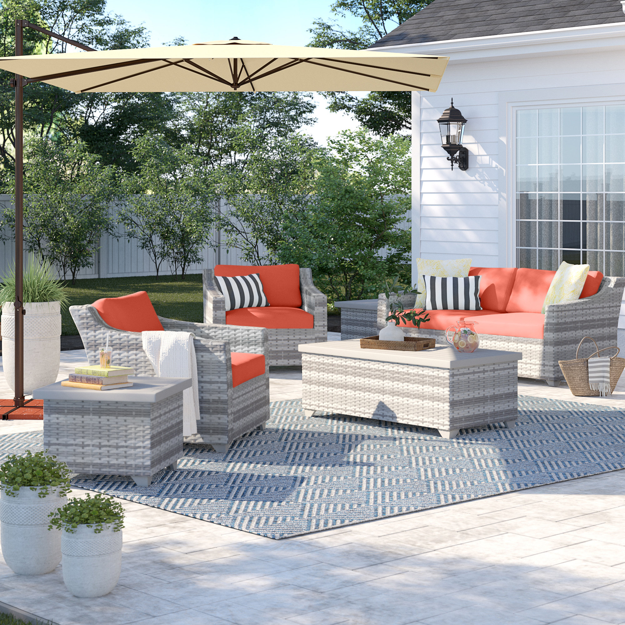 Falmouth rattan sectional sales