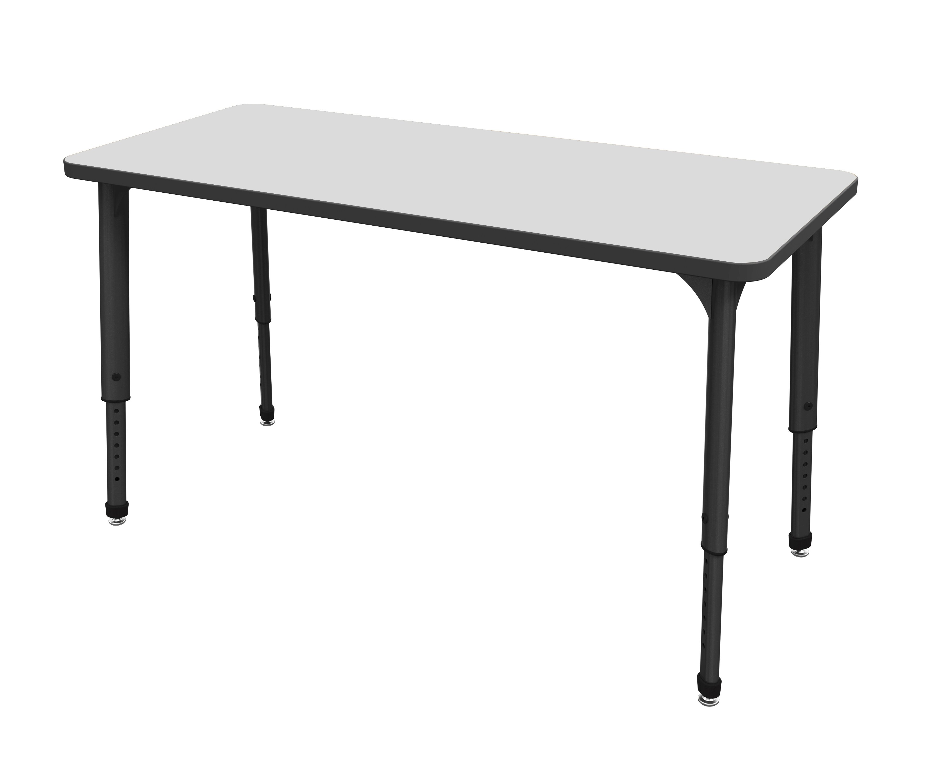 Gray Nebula-Top Black-Leg Black-Edge Standard Size Marco Group MGA2230-77-BBLK 24 x 72 Rectangular Adjustable Height Classroom Activity Tables 21-30