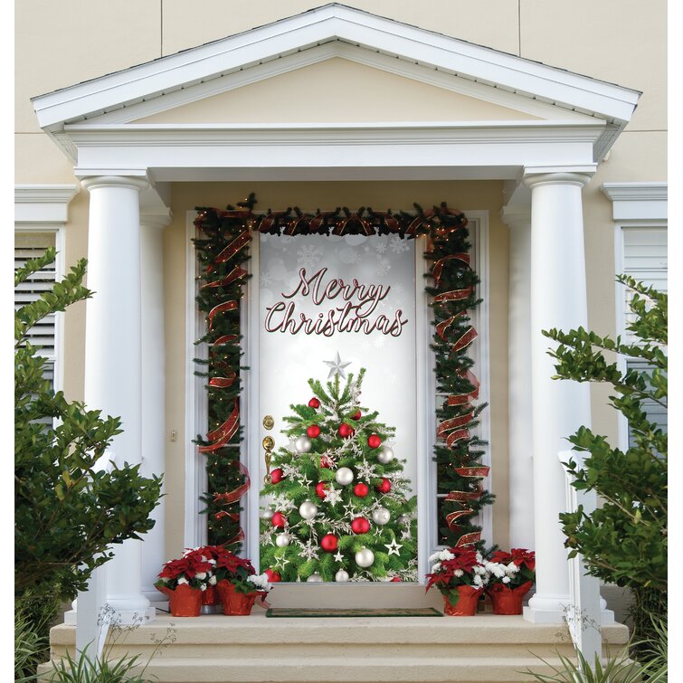 The Holiday Aisle Merry Christmas Tree Front Door Mural Reviews Wayfair