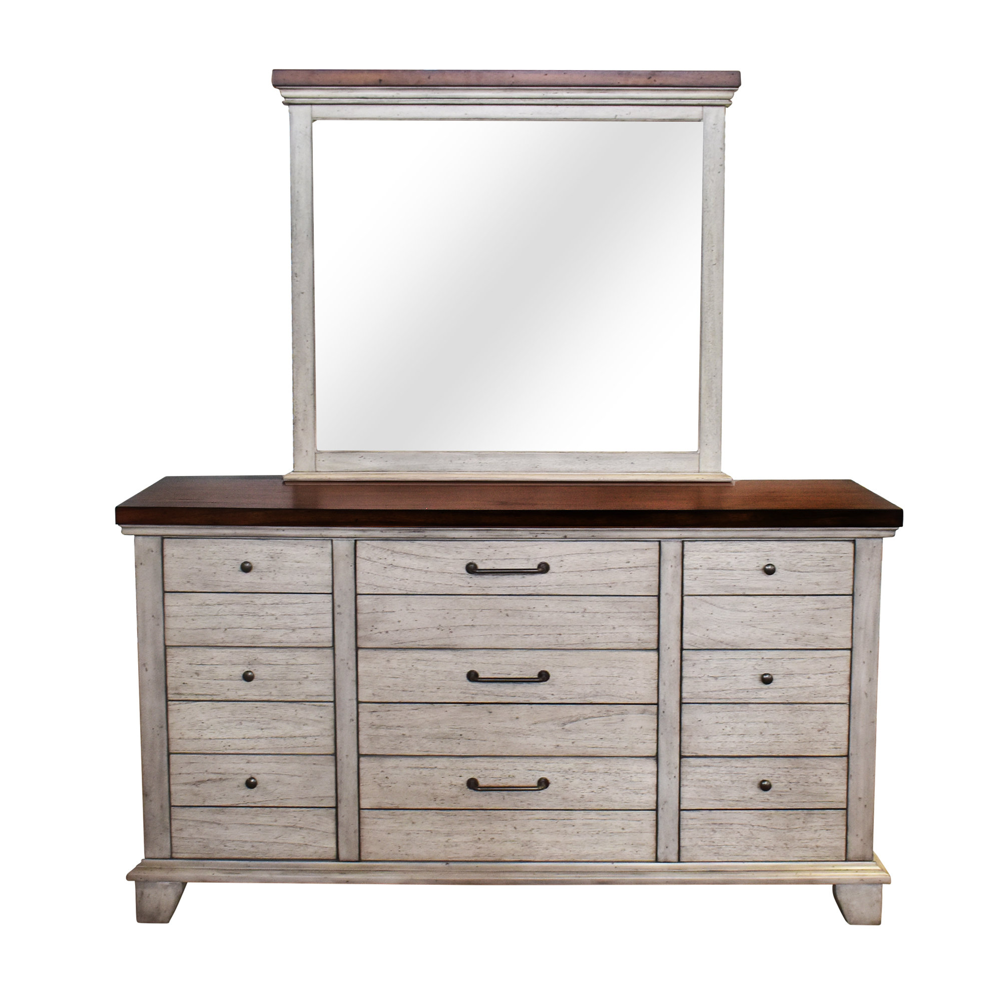 August Grove Onecre 9 Drawer Dresser With Mirror Wayfair August Grove Onecre 9 Drawer Dresser