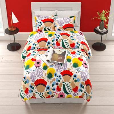 Marimekkomarimekko Ojakellukka Reversible Comforter Set Size Full Queen Comforter 2 Shams Dailymail