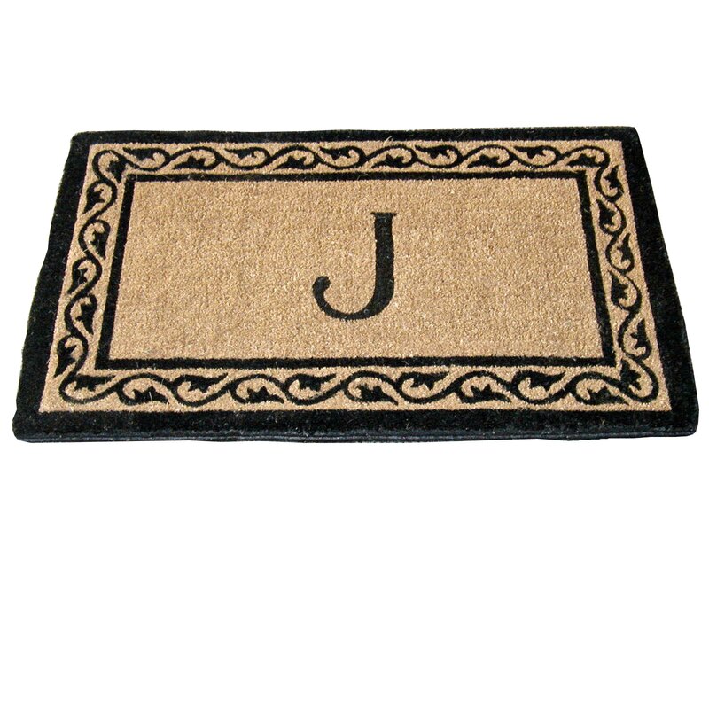 Geo Crafts Monogram Mat Creel Ivy Border Outdoor Door Mat