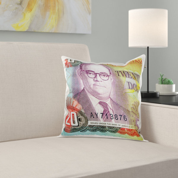 East Urban Home Jamaica Jamaican Money Dollar Currency Bank Note Bill Cash Pillow Cover Wayfair,Living Gris Y Blanco