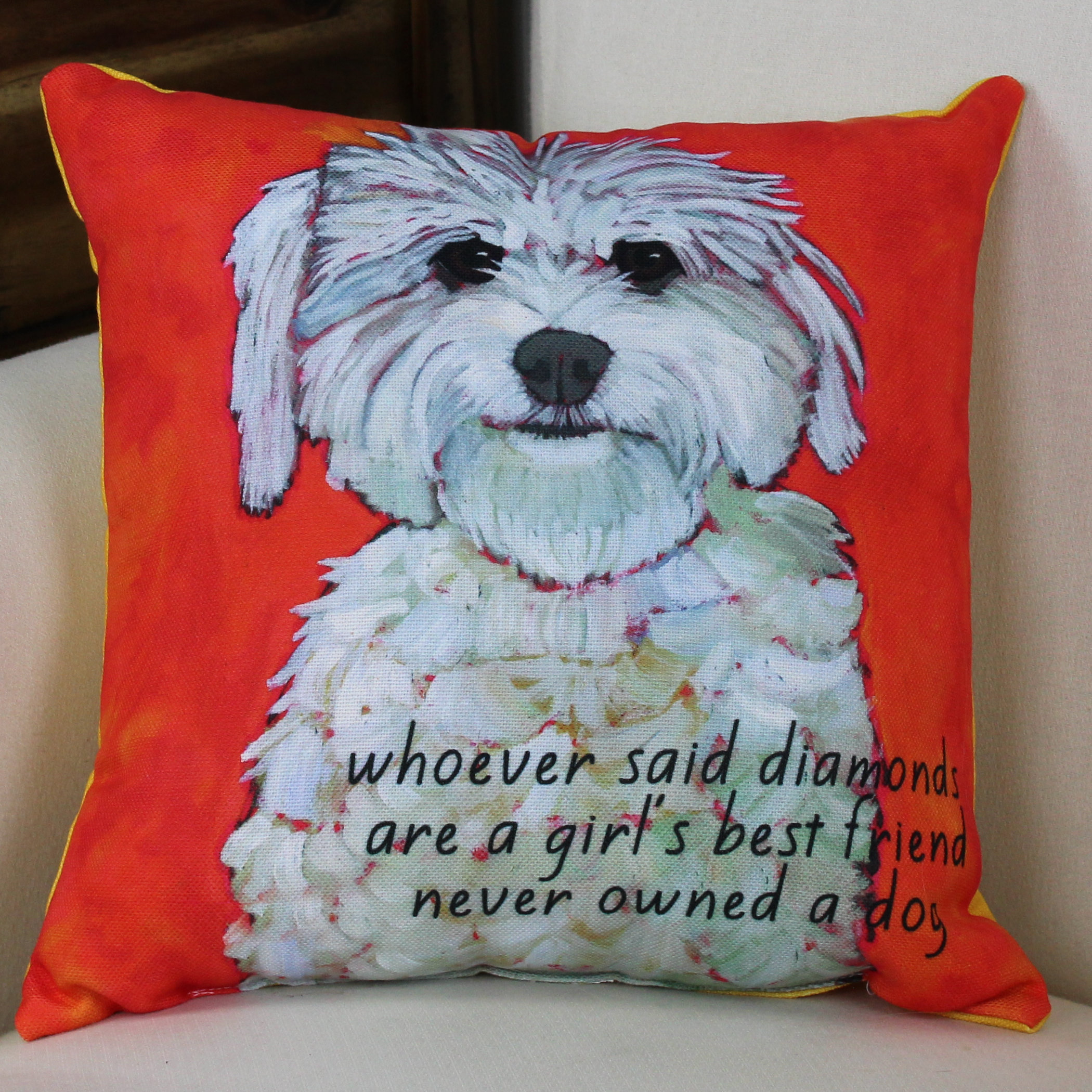 Winston Porter Kaelan Girl S Best Friend Throw Pillow Reviews Wayfair