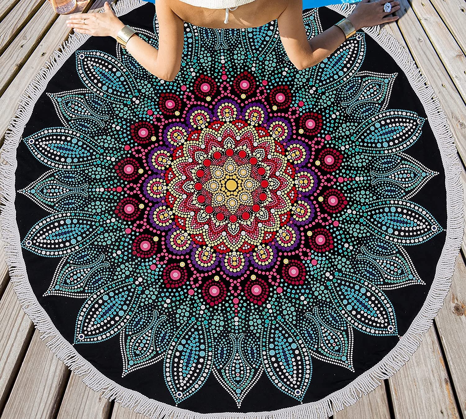 Indian Round Mandala Beach Throw Hippie Gypsy Tapestry Wall Hanging Yoga Mat 