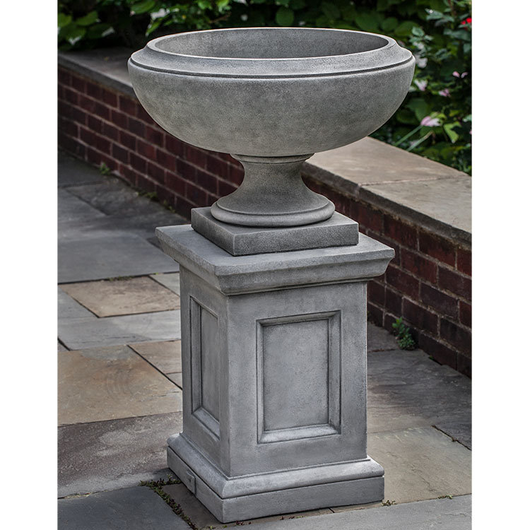 (Only top part ) Jensen Cast Stone Urn Planter - Pedestal sold separately Color: Terra Nera, Size: 20\\\" H x 30\\\" W x 30\\\" D