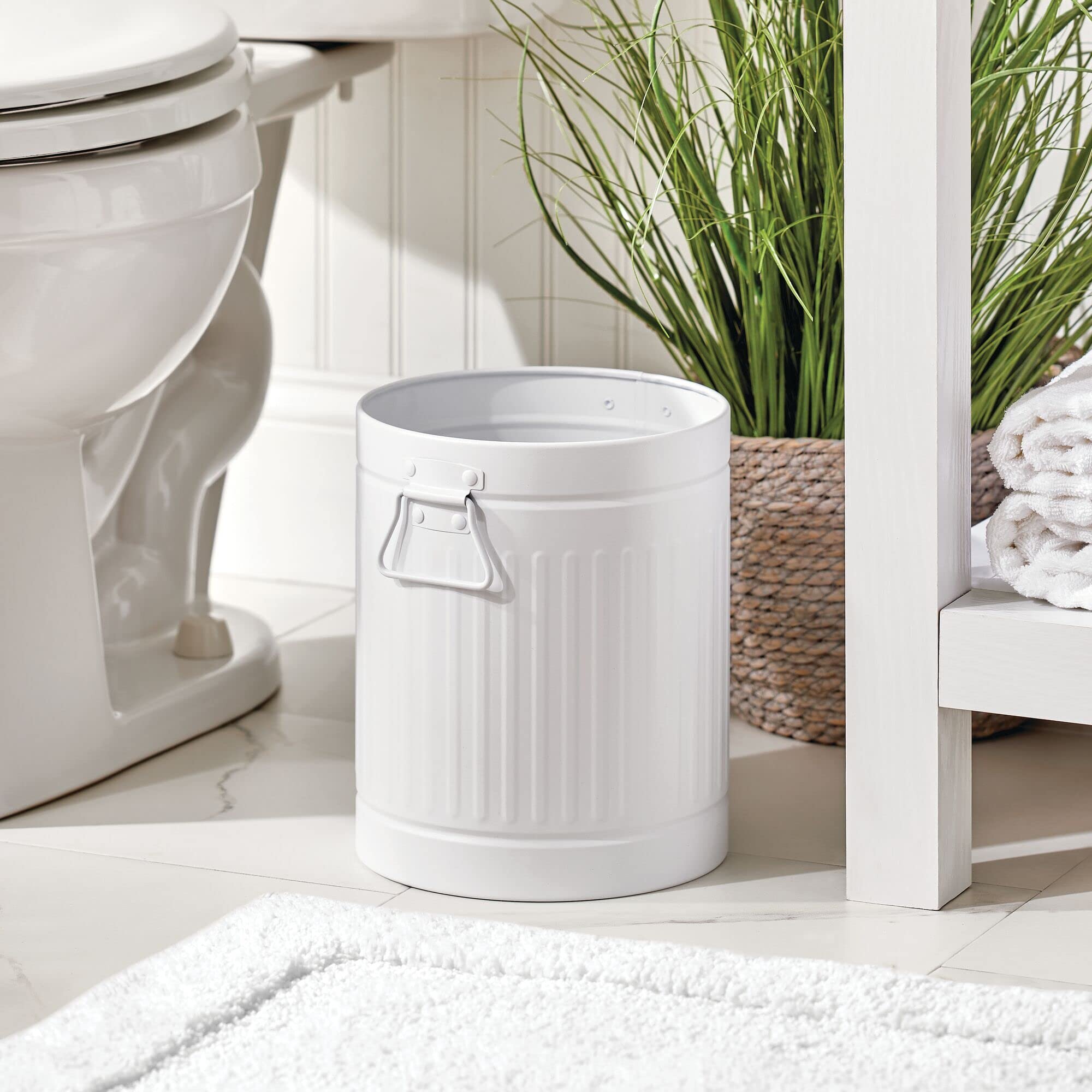 Garbage Container Bin For Bathr Mdesign Round Metal Small Trash Can Wastebasket 