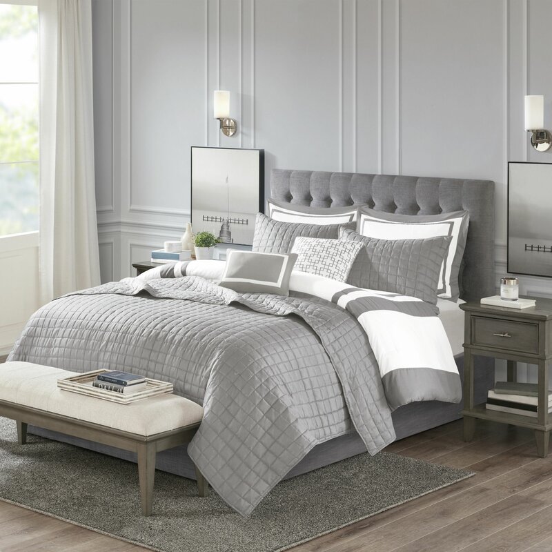 grey comforter sets full/queen