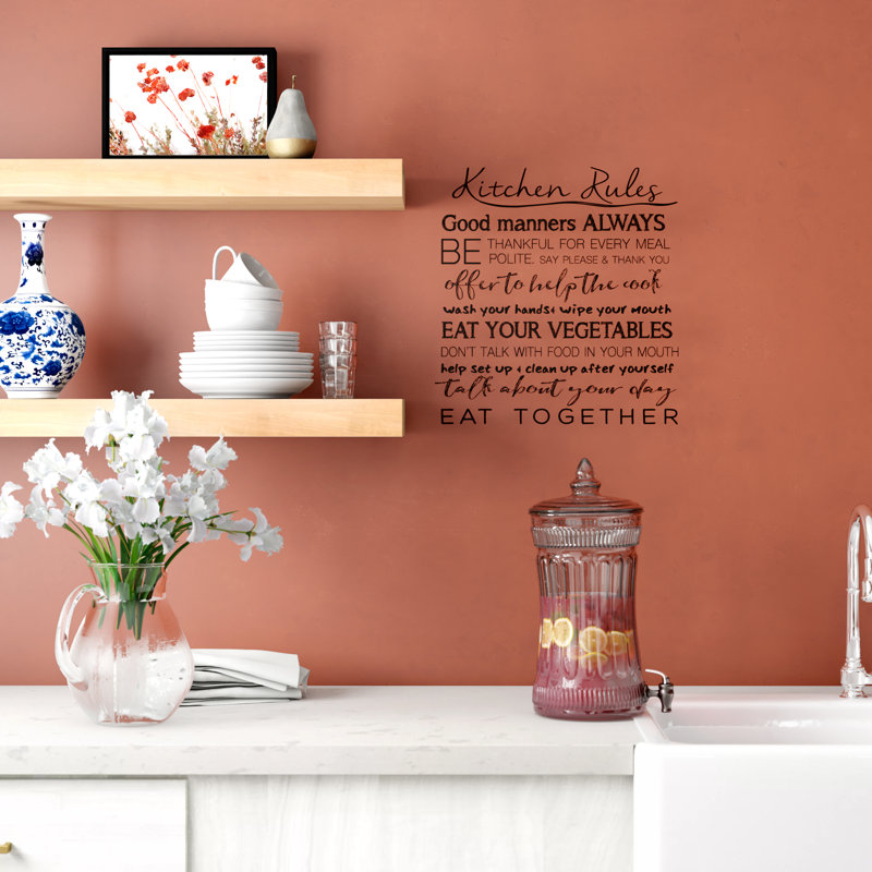 Winston Porter Kitchen Rules Quote Wall Decal Reviews Wayfair