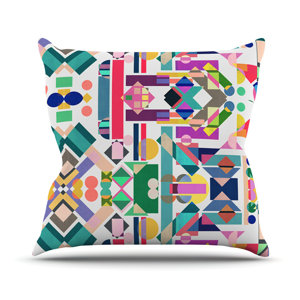 Geometry 2B by Mareike Boehmer Rainbow Abstract Throw Pillow