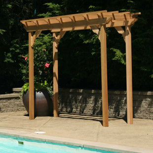 Go to store & view more images Cedar New Dawn 14 Ft. W x 3 Ft. D Solid Wood Pergola by Creekvine Designs