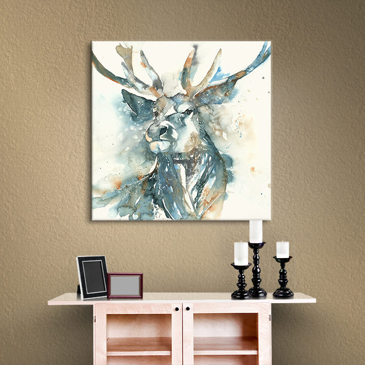Stag Painting Print On Wrapped Canvas Reviews Allmodern