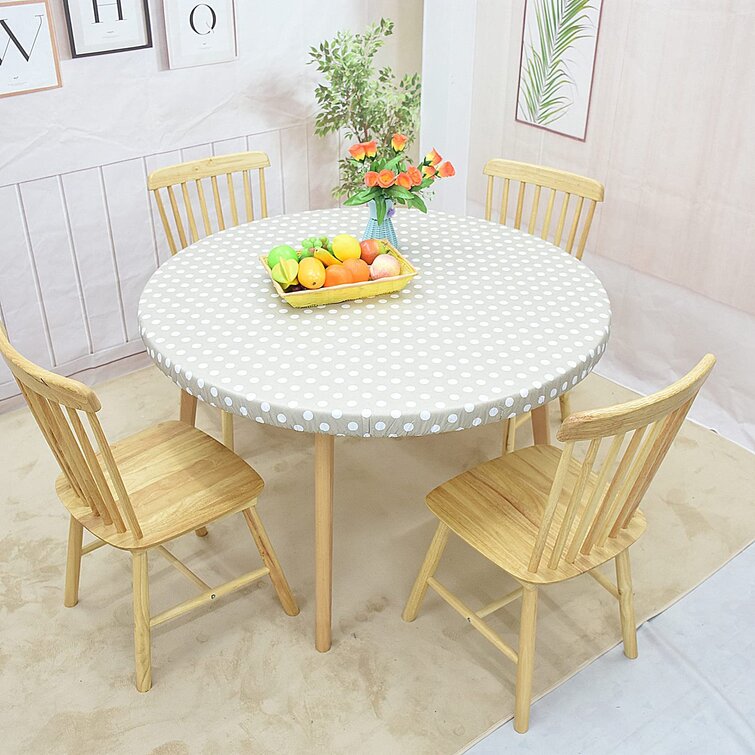 Dining Table Cover Elastic Edged Easy Clean Tablecloth Round for Home Hotel