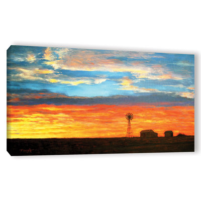 Farmville Painting Print on Wrapped Canvas August Grove Size 12 H x 24 W x 2 D