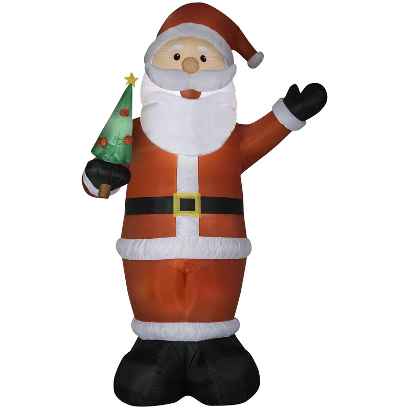 Gemmy Industries Airblown® Santa Holding Tree Giant Inflatable ...