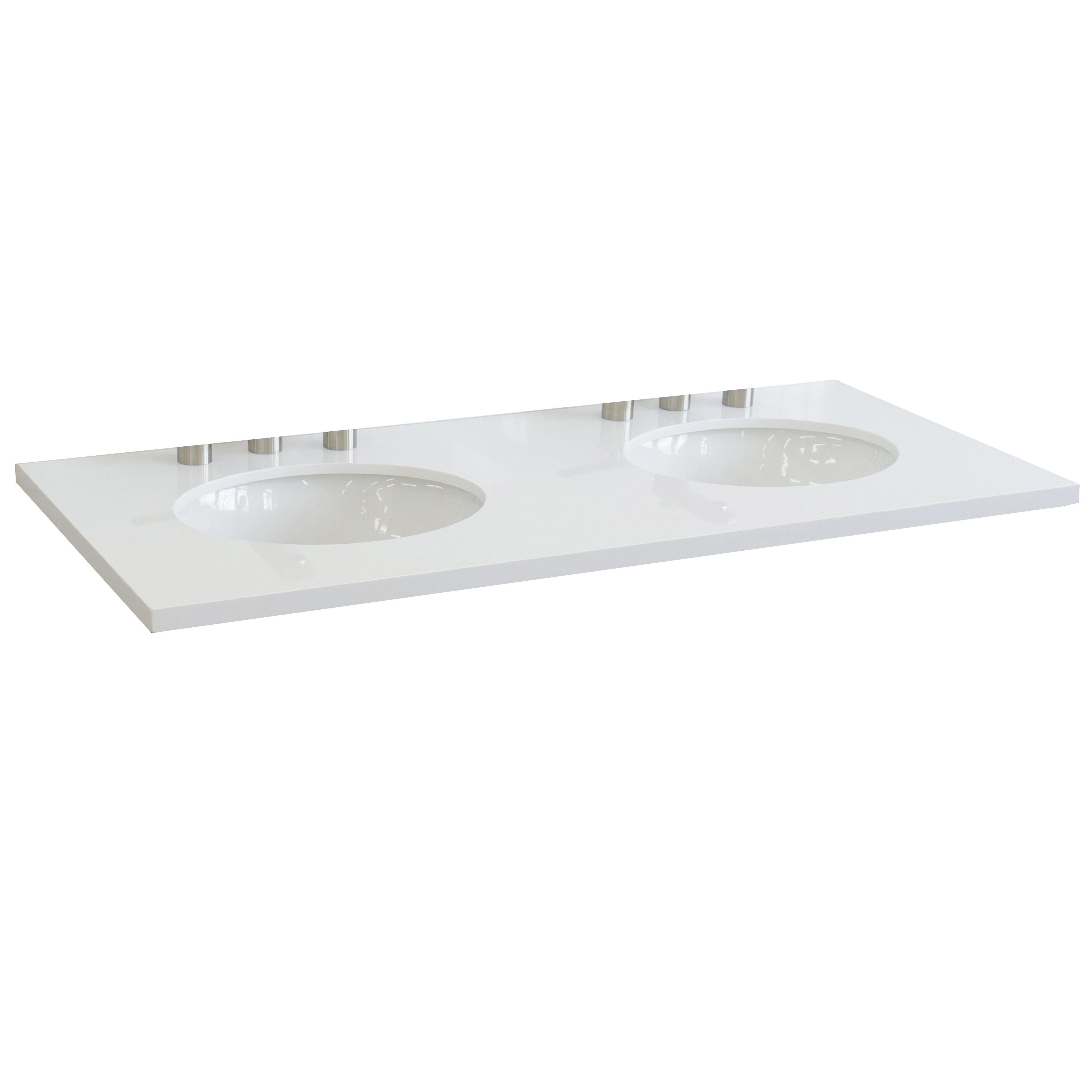Bellaterra Home 49" Double Bathroom Vanity Top in White with Sink Wayfair