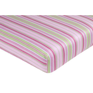 Jungle Friends Striped Fitted Crib Sheet