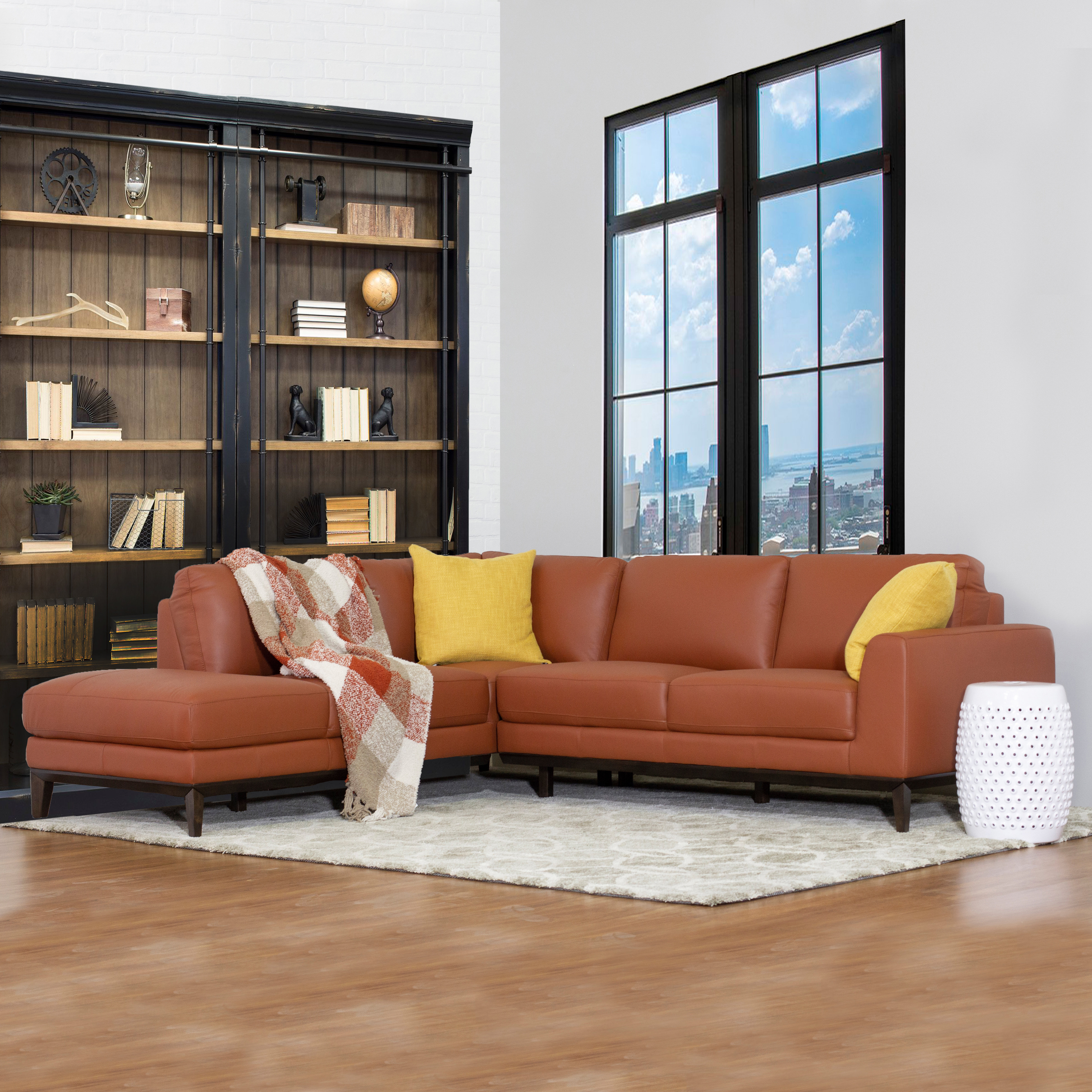 Brayden Studio Lorimer Leather Sectional Sofa Reviews Wayfair Lorimer Leather Sectional Sofa