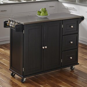 Terrell Kitchen Island with Stainless Steel Top