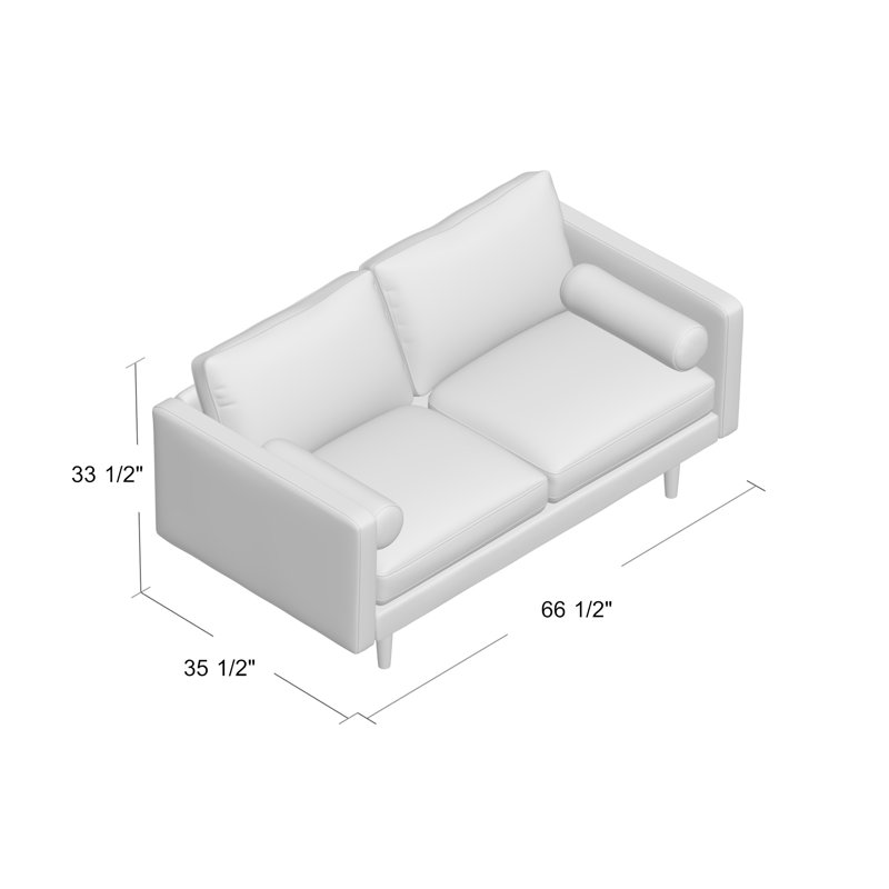Desalvo Tapered Leg Microsuede 66 5 Square Arm Loveseat Reviews Joss Main